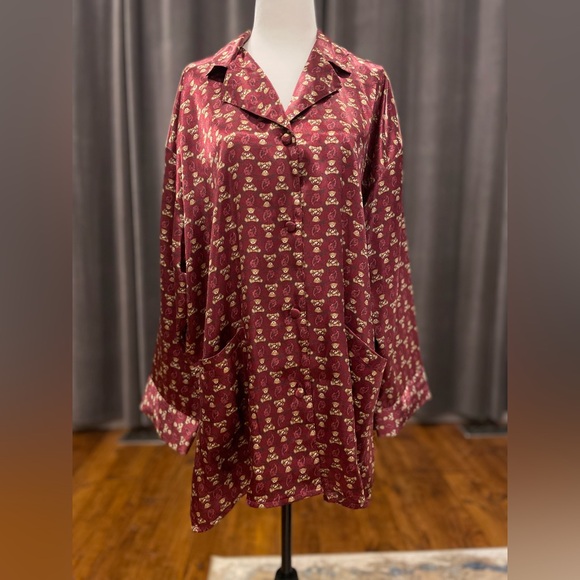 Versailles teddy bear satin PJ set loungewear - Picture 2 of 8